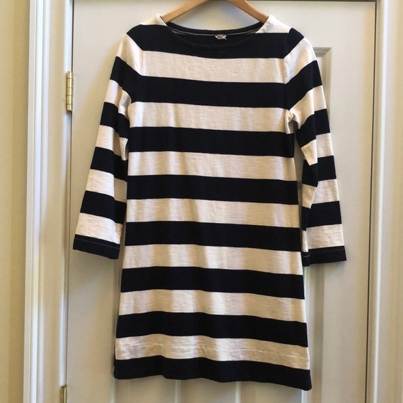 J. Crew Striped Dress Navy Ivory XS - Picture 1 of 7
